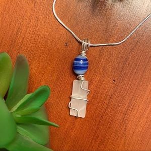 Hand Crafted Sea Glass & Glass Bead Necklace
